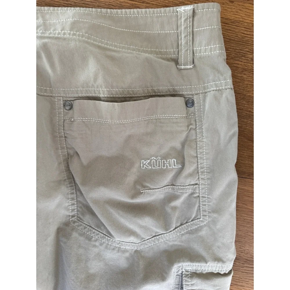 KÜHL Men's 34x30 Khaki Cargo Hiking Pants Vented Knee Crotch Hiking Tactical